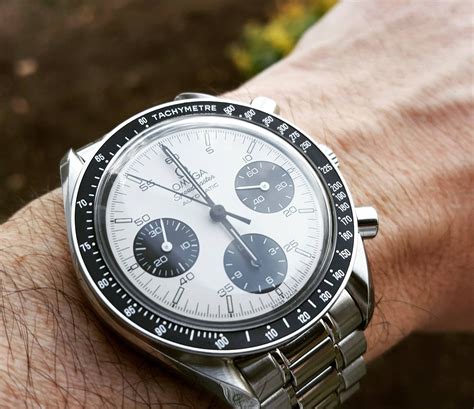 omega speedmaster white panda|omega speedmaster panda dial.